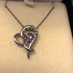 Amethyst heart pendant necklace
